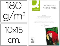 25h papel impresora Q-Connect Foto Glossy 10x15cm. 180g/m² para inkjet